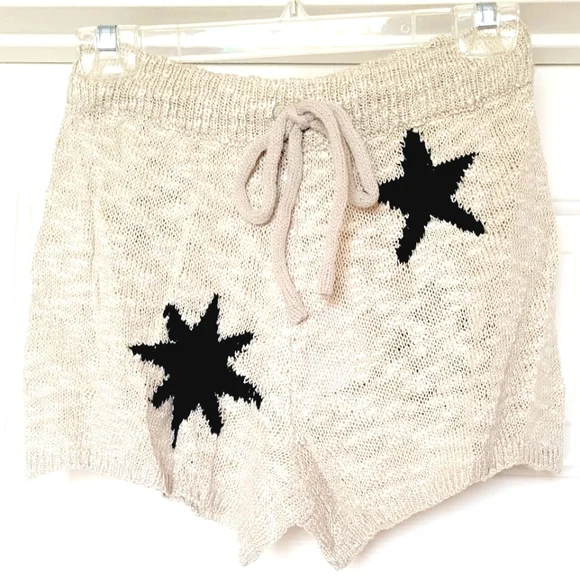 NWT Star Print Knit Sweater Drawstring Shorts - Picture 5 of 10